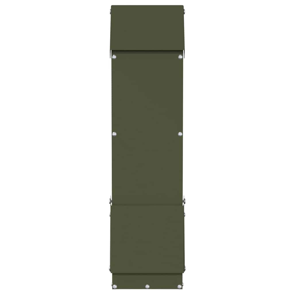 Kip voerbak Olijf Groen 13 x 12 x 51 cm Koudgewalst Staal