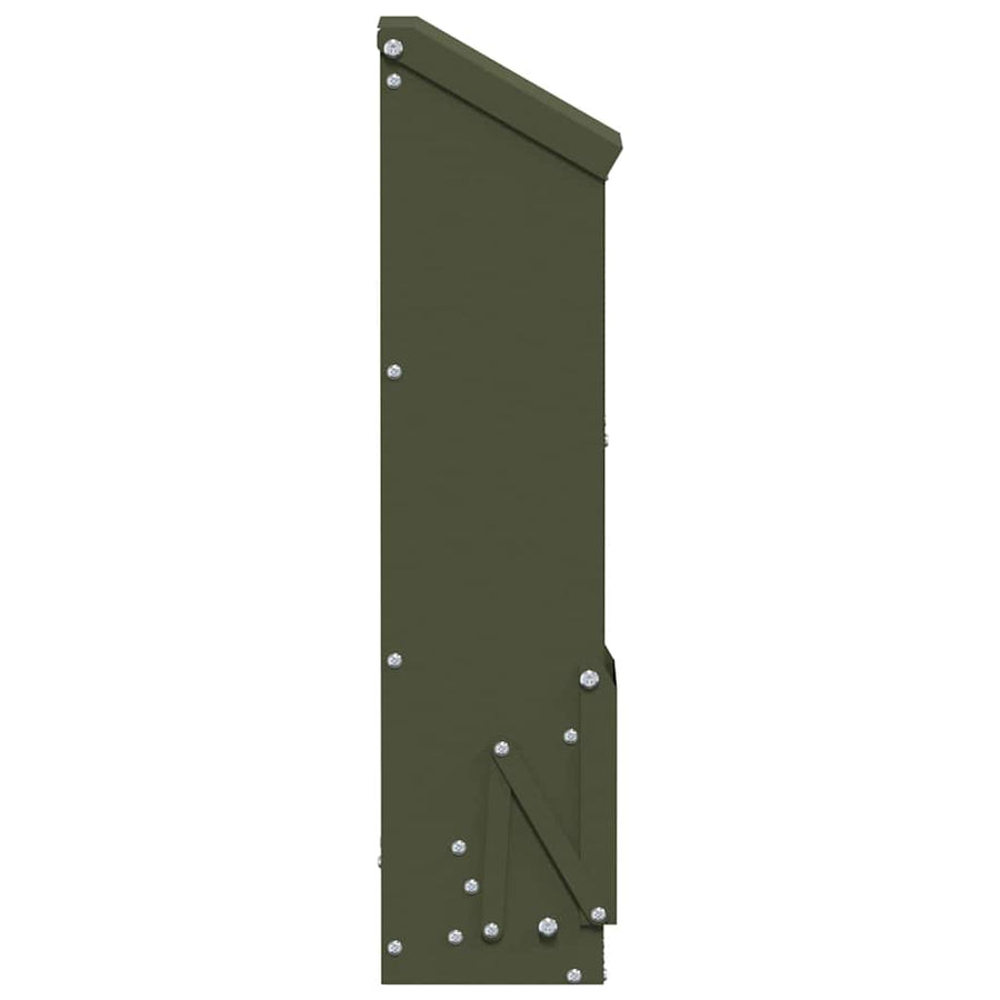 Kip voerbak Olijf Groen 13 x 12 x 51 cm Koudgewalst Staal