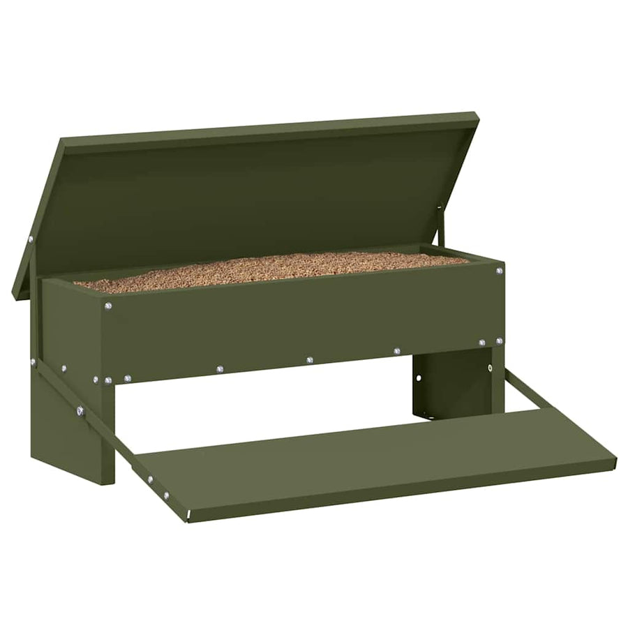 Kippen Treadle Voeder Olijf Groen 48,5 x 39,5 x 19 cm