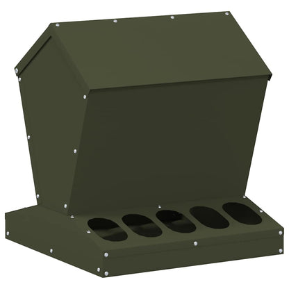 Kip voerbak Olijf Groen 40 x 40 x 45 cm Koudgewalst Staal