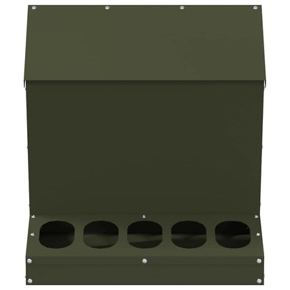 Kip voerbak Olijf Groen 40 x 40 x 45 cm Koudgewalst Staal