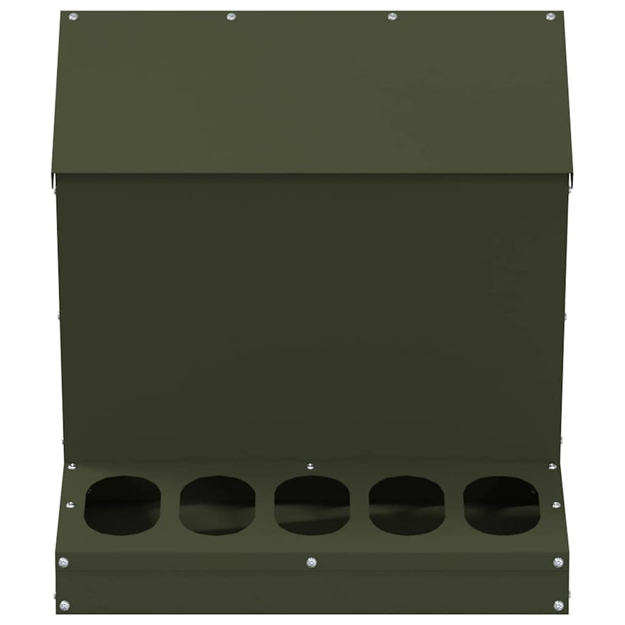 Kip voerbak Olijf Groen 40 x 40 x 45 cm Koudgewalst Staal