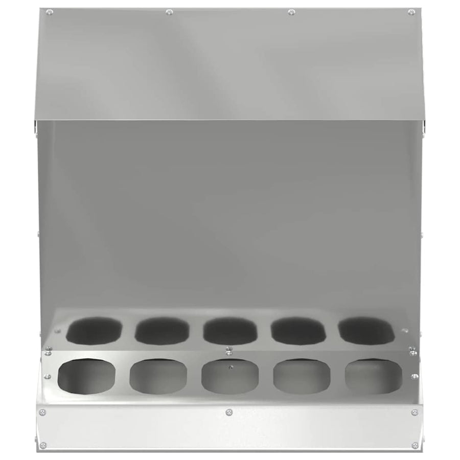 Kip voerbak Zilver 40 x 40 x 45 cm Gegalvaniseerd staal