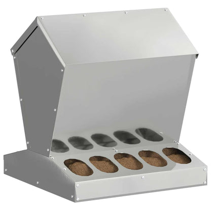 Kip voerbak Zilver 40 x 40 x 45 cm Gegalvaniseerd staal