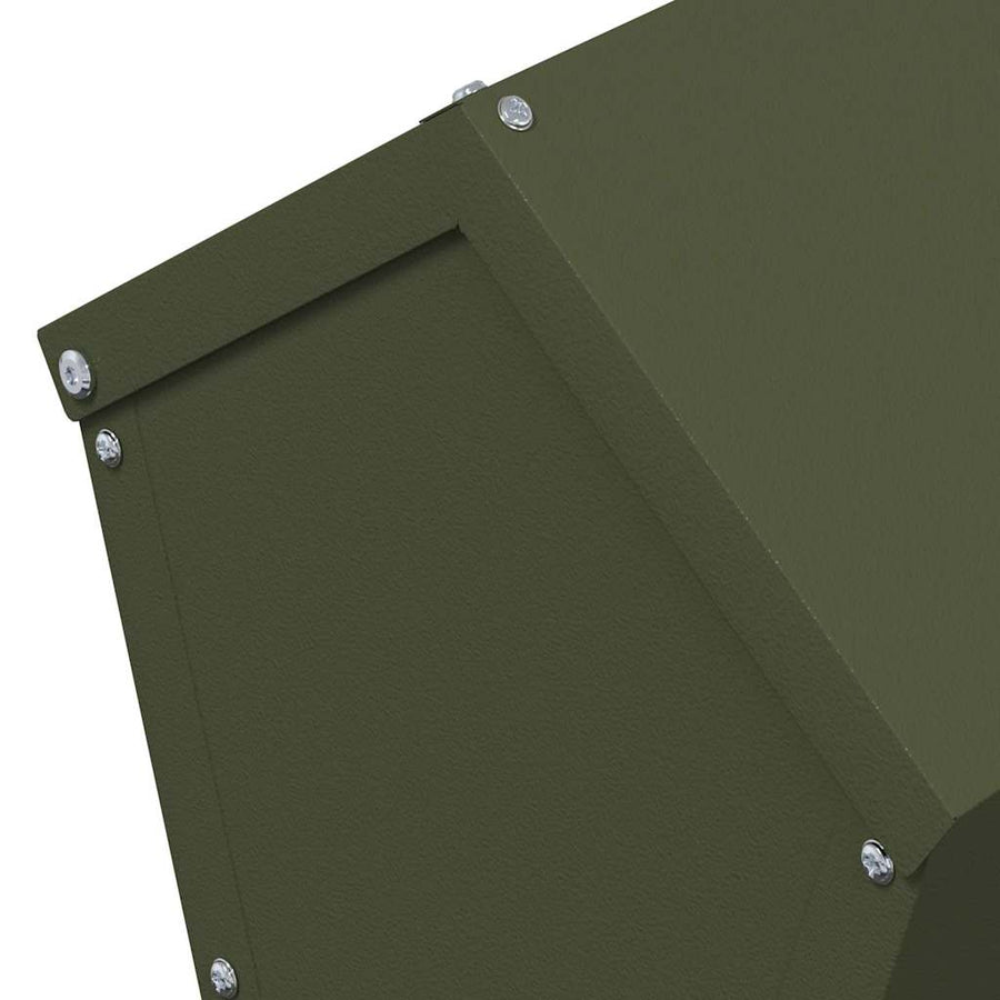 Kip voerbak Olijf Groen 30 x 30 x 39 cm Koudgewalst Staal