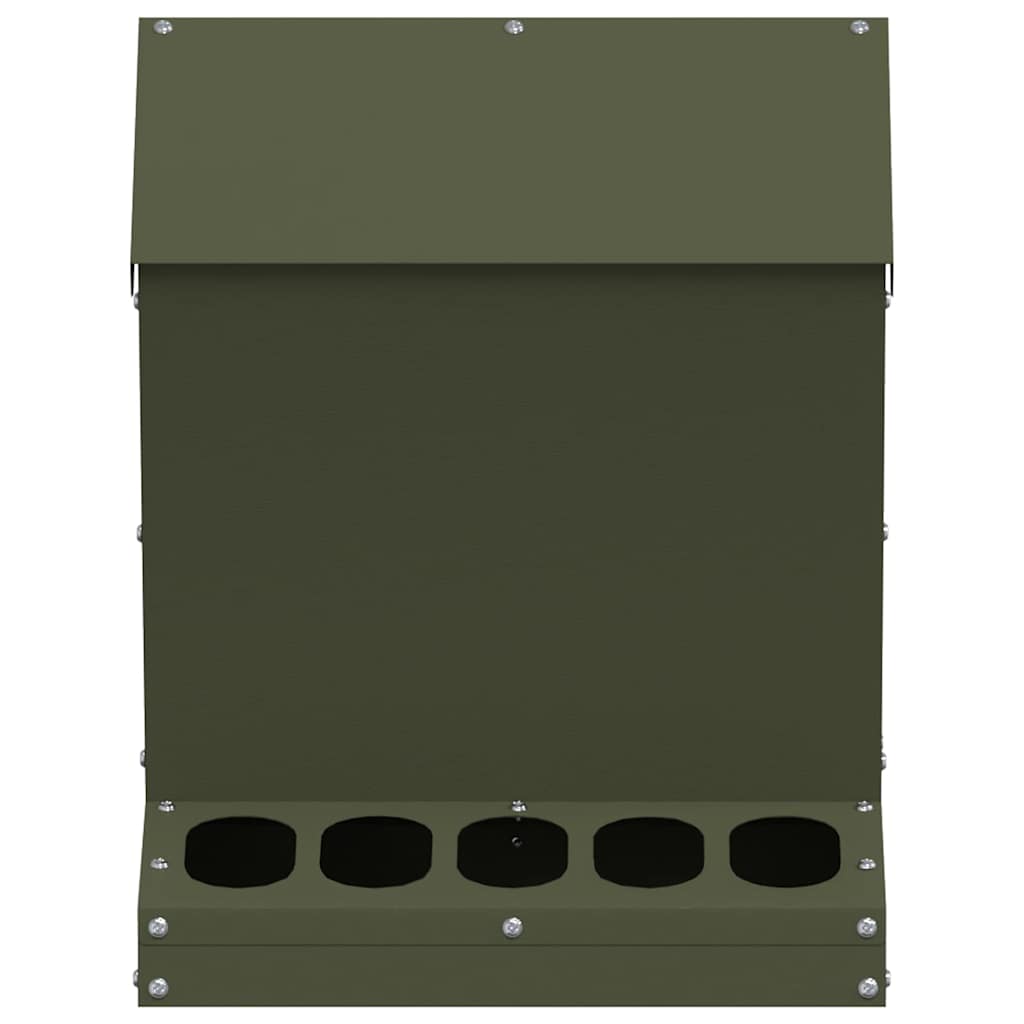 Kip voerbak Olijf Groen 30 x 30 x 39 cm Koudgewalst Staal