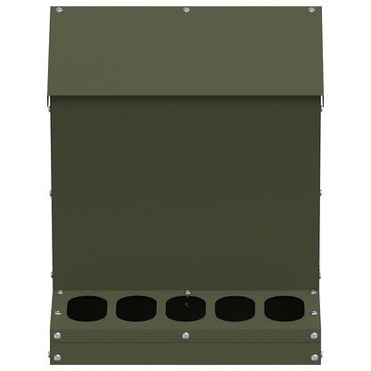 Kip voerbak Olijf Groen 30 x 30 x 39 cm Koudgewalst Staal