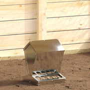 Kip voerbak 30x30x39 cm gegalvaniseerd staal zilver