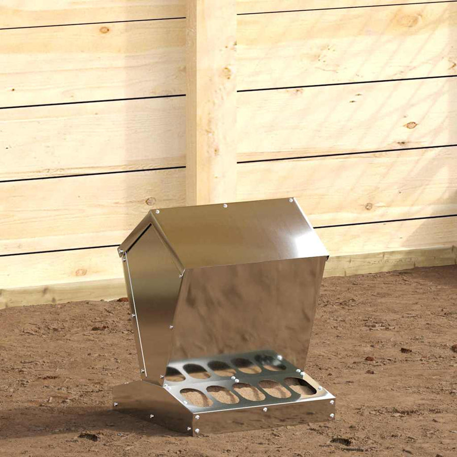 Kip voerbak Zilver 30 x 30 x 39 cm Gegalvaniseerd staal