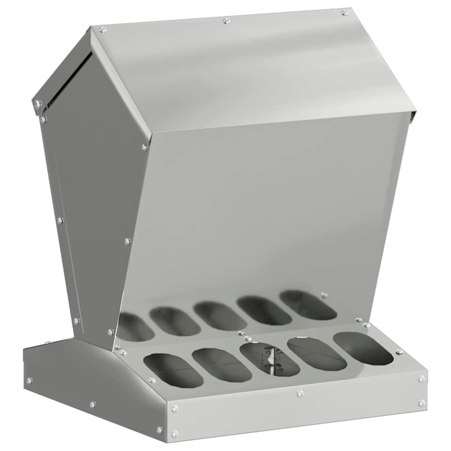 Kip voerbak Zilver 30 x 30 x 39 cm Gegalvaniseerd staal