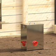 Kip voerbak 25 kg gegalvaniseerd staal zilver