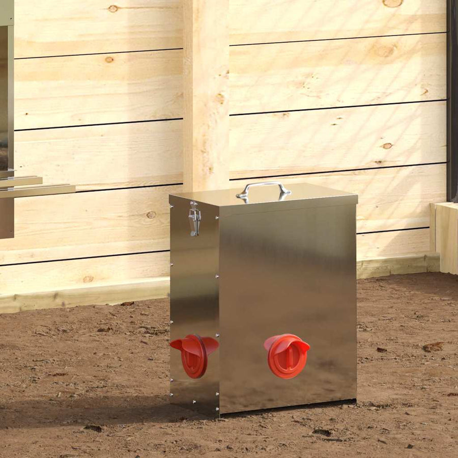 Kip voerbak Zilver 32,5 x 20,5 x 43 cm Gegalvaniseerd staal