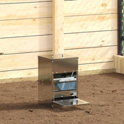 Kippen voederautomaat 4 kg zilver 25x42x40 cm