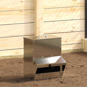 Kip voerbak 35x20.5x43.5 cm gegalvaniseerd staal zilver