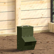 Kip voerbak 20x25x35 cm koudgewalst staal olijf groen