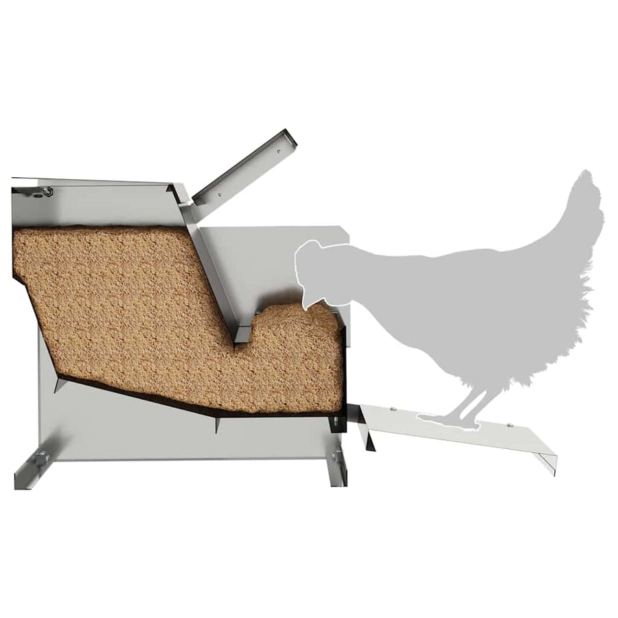 Kippen Treadle Voeder Zilver 50 x 40 x 29 cm
