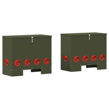 Kip voerbak 2 pcs Olijf Groen 60.5 x 29 x 51 cm