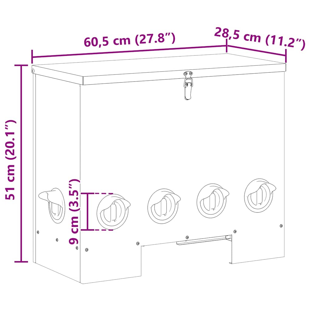 Kip voerbak 2 pcs Olijf Groen 60.5 x 29 x 51 cm
