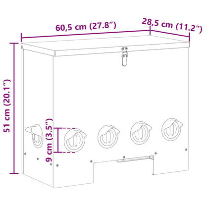 Kip voerbak 2 pcs Olijf Groen 60.5 x 29 x 51 cm