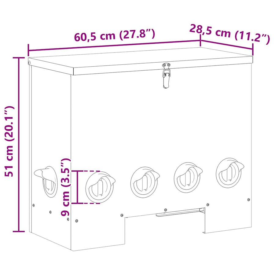 Kip voerbak 2 pcs Olijf Groen 60.5 x 29 x 51 cm