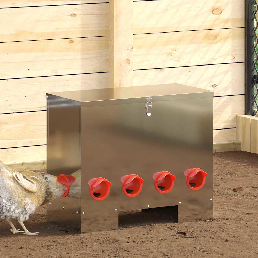 Kip voerbak 2 pcs Zilver 60.5 x 29 x 51 cm Gegalvaniseerd staal