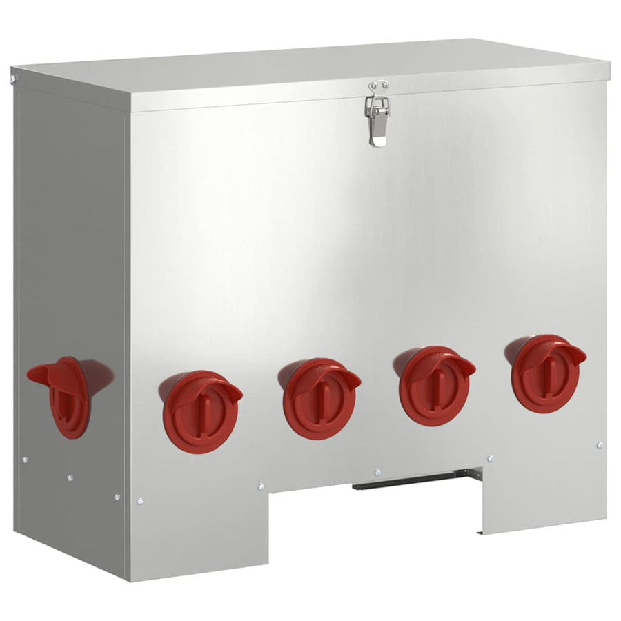 Kip voerbak 2 pcs Zilver 60.5 x 29 x 51 cm Gegalvaniseerd staal
