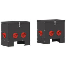 Kip voerbak 2 pcs Zwart 60.5 x 29 x 51 cm Koudgewalst Staal
