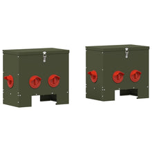 Kip voerbak 2 pcs Olijf Groen 60.5 x 29 x 51 cm