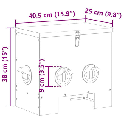 Kip voerbak 2 pcs Olijf Groen 60.5 x 29 x 51 cm