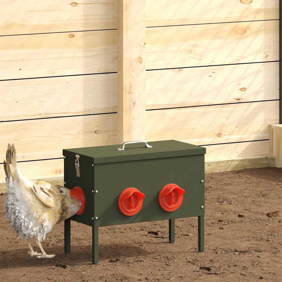 Kip voerbak 2 pcs Olijf Groen 41,5 x 20,5 x 33 cm