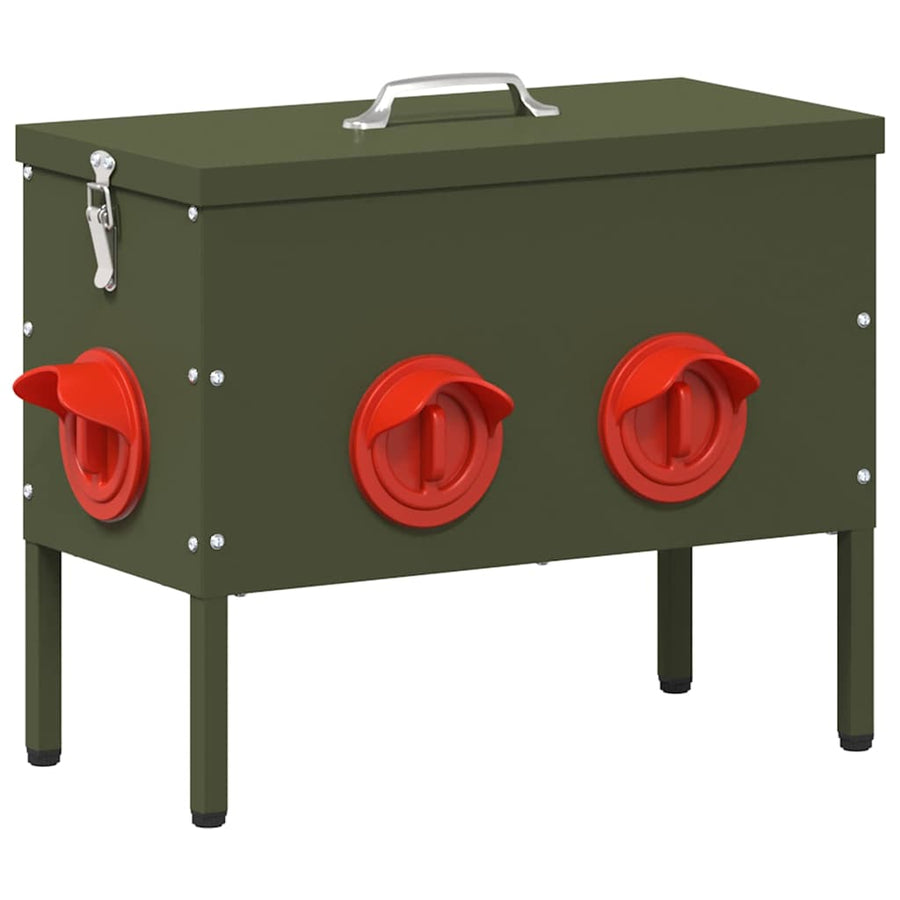 Kip voerbak 2 pcs Olijf Groen 41,5 x 20,5 x 33 cm