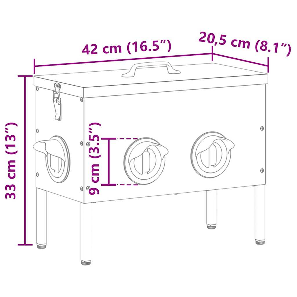 Kip voerbak 2 pcs Olijf Groen 41,5 x 20,5 x 33 cm