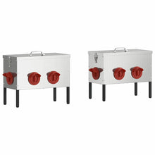 Kip voerbak 2 pcs Zilver 41,5 x 20,5 x 33 cm