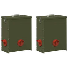 Kip voerbak 2 pcs Olijf Groen 32,5 x 20,5 x 43 cm