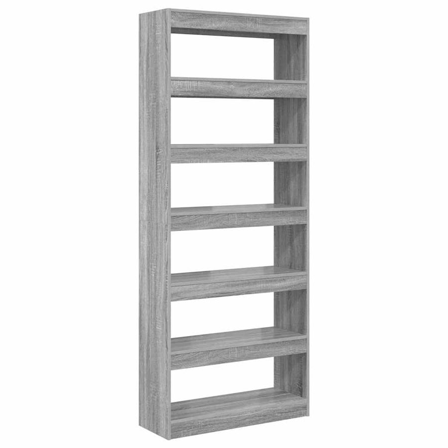 Boekenkast met plank Anders Grijs sonoma 80 x 30 x 198 cm Bewerkt hout