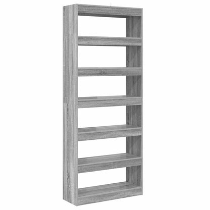 Boekenkast met plank Anders Grijs sonoma 80 x 30 x 198 cm Bewerkt hout