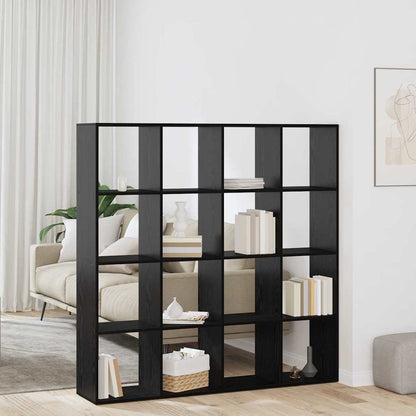 Boekenkast Zwart Eiken 137,5 x 29 x 137,5 cm Bewerkt hout