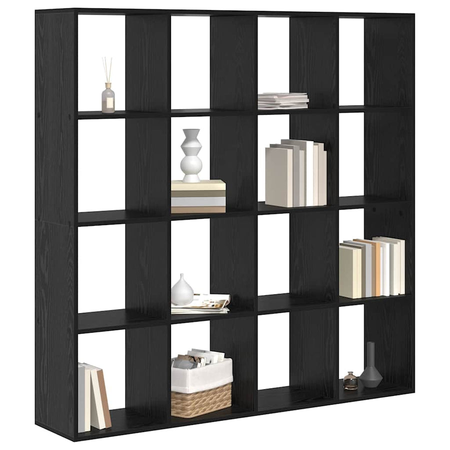 Boekenkast Zwart Eiken 137,5 x 29 x 137,5 cm Bewerkt hout