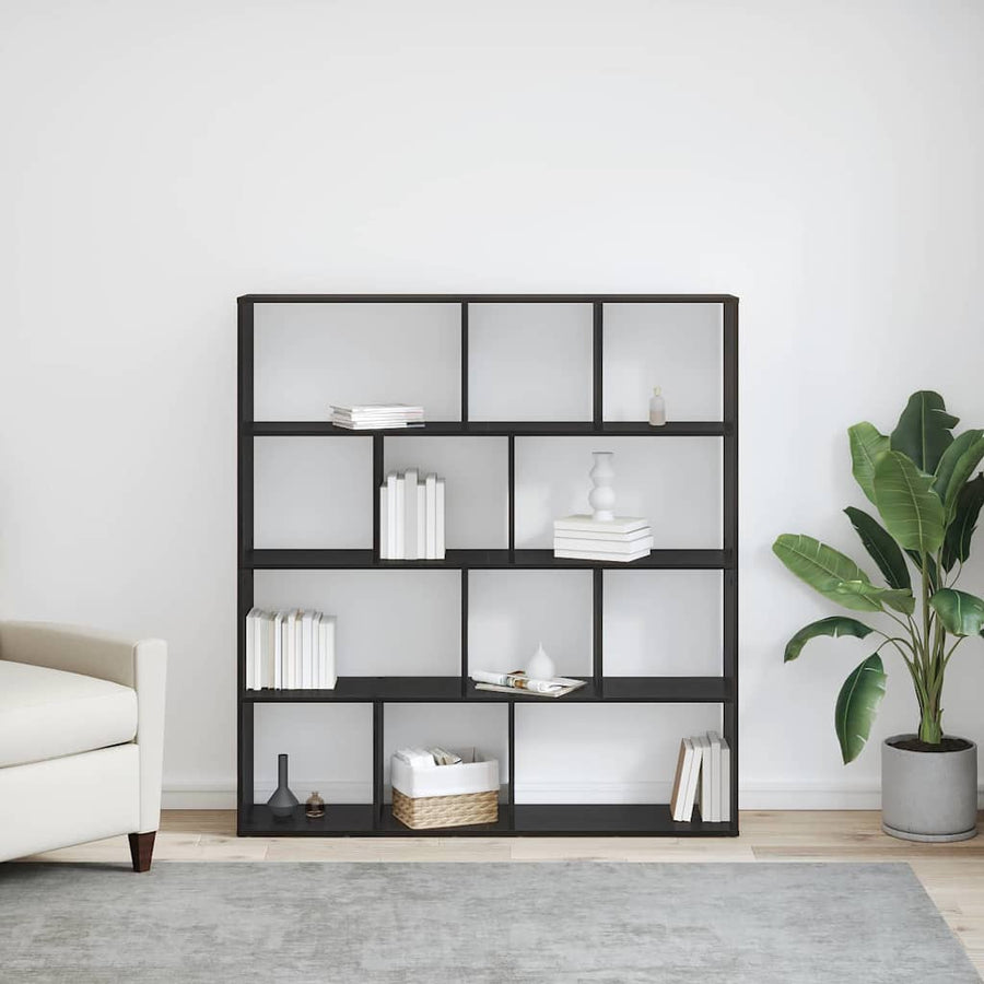 Boekenkast Zwart Eiken 132 x 29 x 141,5 cm Bewerkt hout