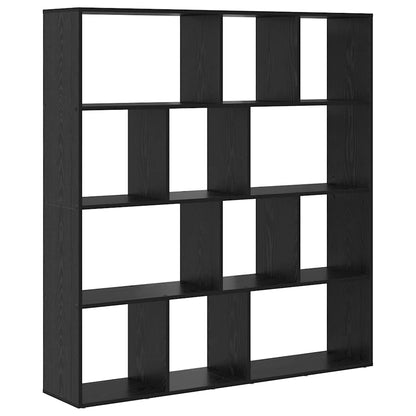 Boekenkast Zwart eiken 132 x 29 x 141.5 cm Bewerkt hout