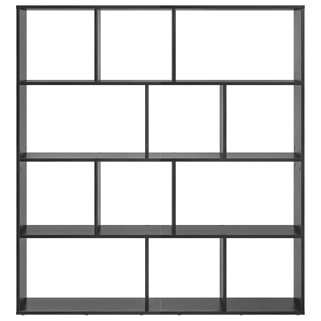 Boekenkast Zwart eiken 132 x 29 x 141.5 cm Bewerkt hout