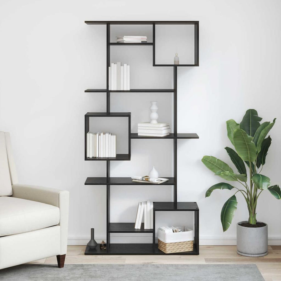 Boekenkast Zwart Eiken 92 x 29 x 188 cm Bewerkt hout