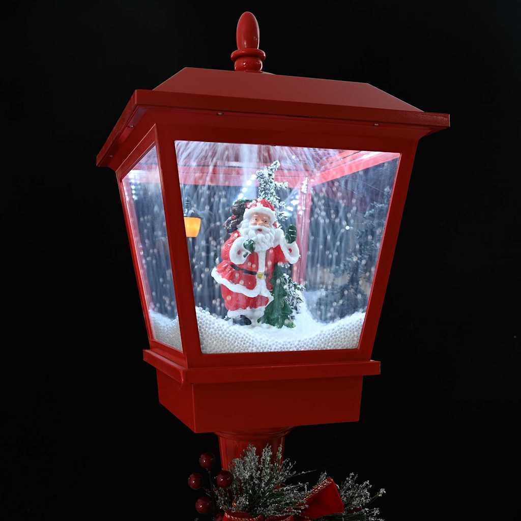 Kerststraatlamp met lantaarn Rood 40.5x40.5x180cm Kunststof