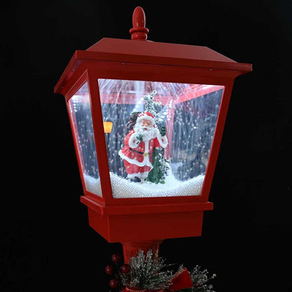 Kerststraatlamp met lantaarn Rood 40.5x40.5x180cm Kunststof