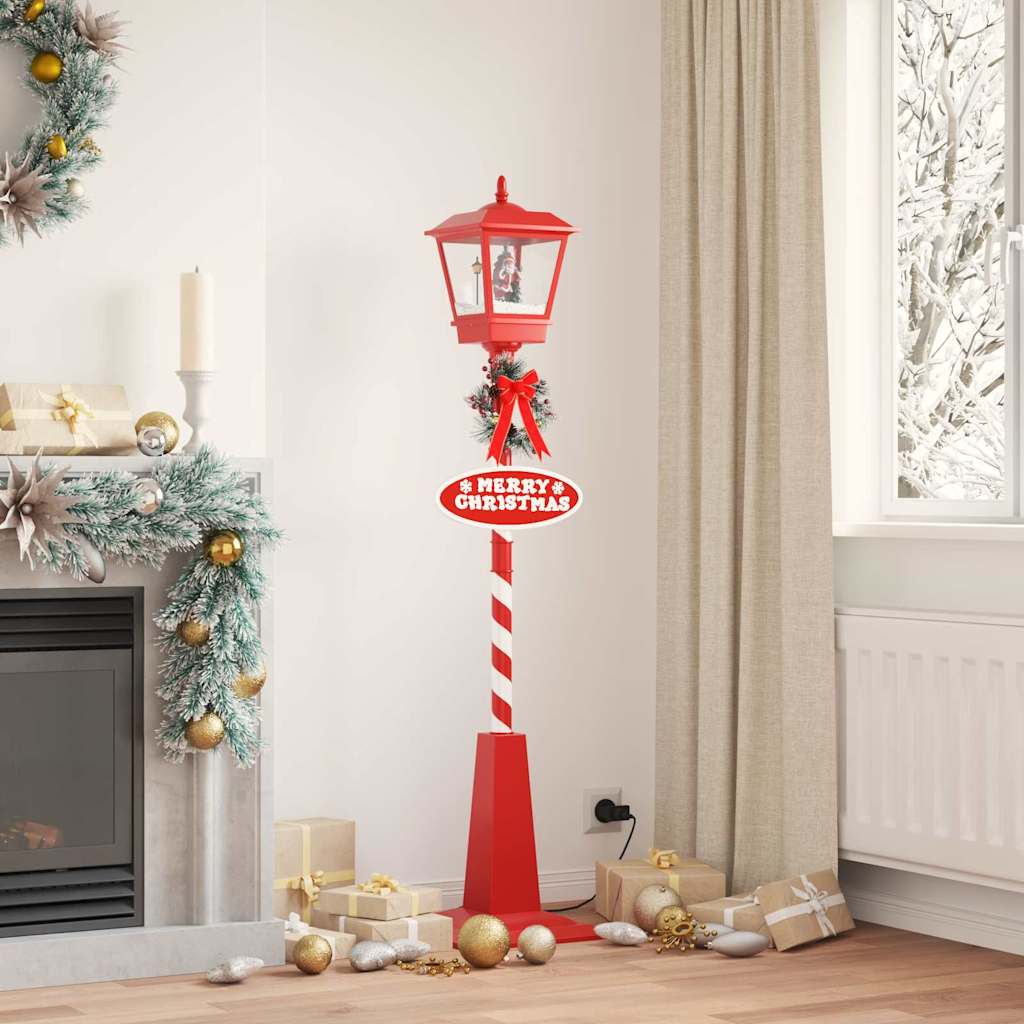 Kerststraatlamp met lantaarn Rood 40.5x40.5x180cm Kunststof