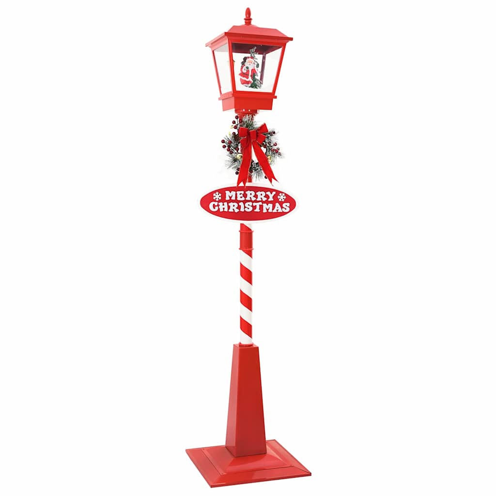 Kerststraatlamp met lantaarn Rood 40.5x40.5x180cm Kunststof