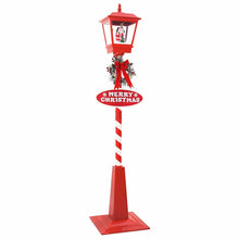 Kerststraatlamp met lantaarn Rood 40.5x40.5x180cm Kunststof