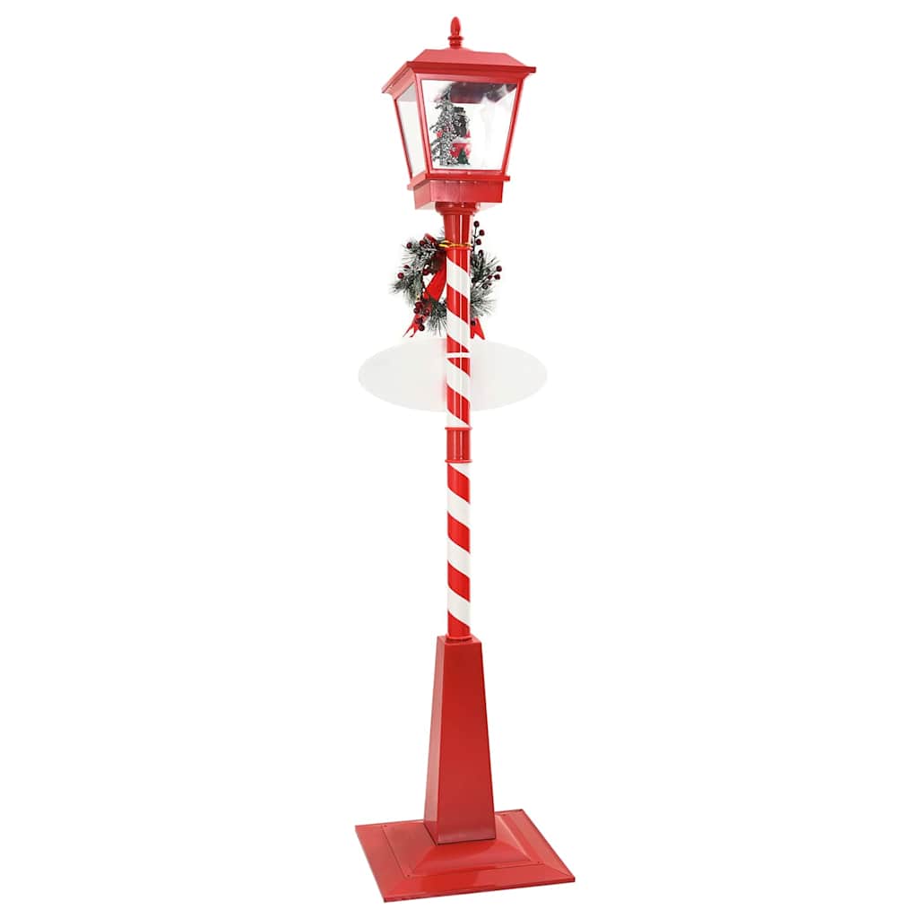 Kerststraatlamp met lantaarn Rood 40.5x40.5x180cm Kunststof