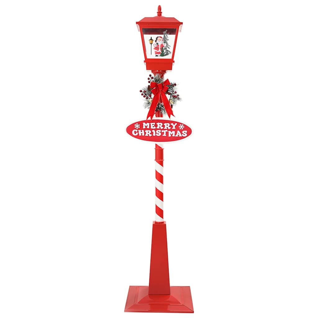 Kerststraatlamp met lantaarn Rood 40.5x40.5x180cm Kunststof