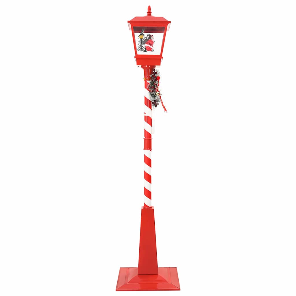 Kerststraatlamp met lantaarn Rood 40.5x40.5x180cm Kunststof